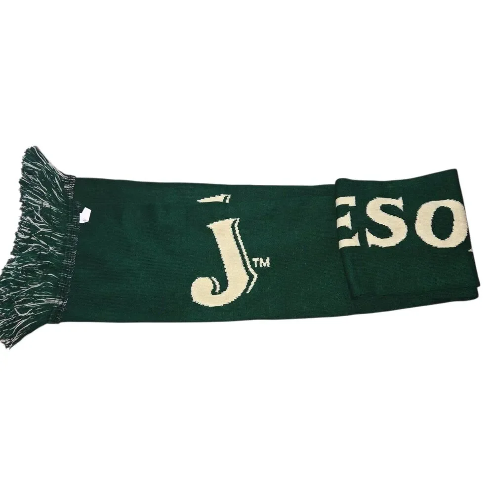 Jameson Irish Whiskey Knit Fringed Scarf Green Cream NWOT